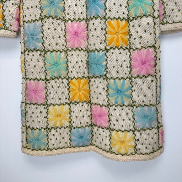 Vintage Lilly‎ of California Granny Square Midi Cardigan Retro | Pastel | SZ M/L - Picture 10 of 13